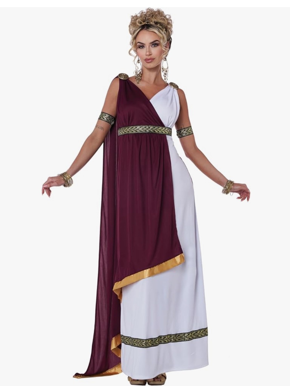 NWT Elegant Two-Tone Greek Inspired Maxi Cosplay Dress Costume